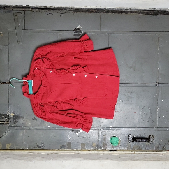 Vintage Bolts Red Ruffle Top - Picture 10 of 11